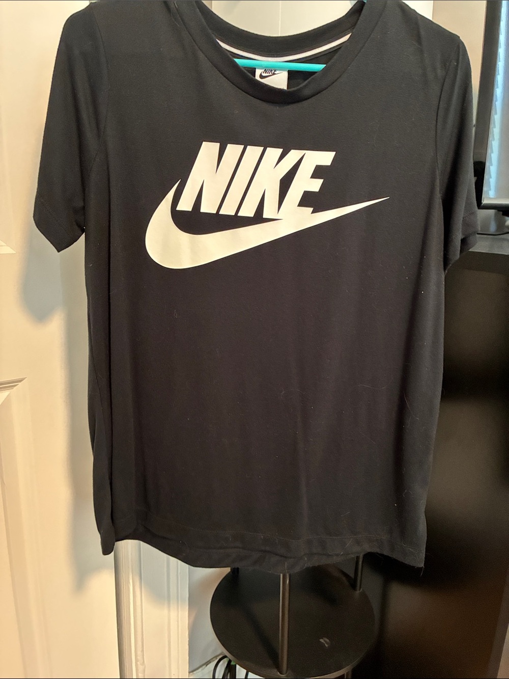 Nike Black T-Shirt with White Swoosh